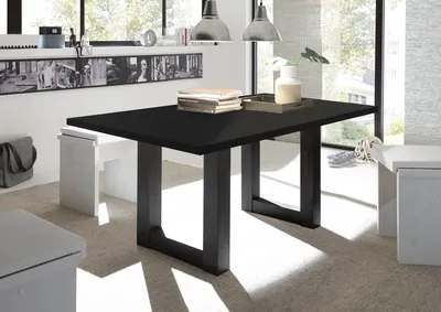 Produktbild von Esstisch >Big System< in schwarzstahl / schwarzstahl - 160x75x90cm (BxHxT)