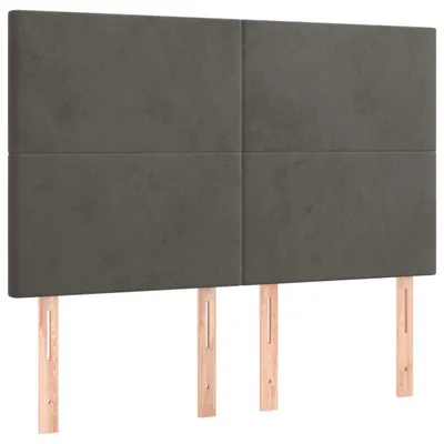 Image de Tête de lit Gris foncé 144 x 5 x 118/128 cm Velours