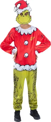 Produktbild von The Grinch - "Dr. Seuss" Weihnachtsmann-Kostüm für Kinder SM3530 (128-134) (Grün/Rot)