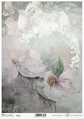 Immagine prodotto di ITD carta di riso decoupage carta artigianale tecnica tovaglioli di carta morbida, motivi floreali, fiori R2148