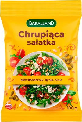 Zdjęcie produktu dla Bakalland Chrupiąca Sałatka Mix Słonecznik Dynia Pinia 100 G