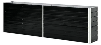 Produktbild von Hochbeet Pflanzbeet Kräuterbeet Blumentopf Blumenkasten Blumenkübel Metall Gartenbeet Frühbeet Garten Blumenhochbeet für Terrasse und Garten 240 x 40 x 77 cm Anthrazit