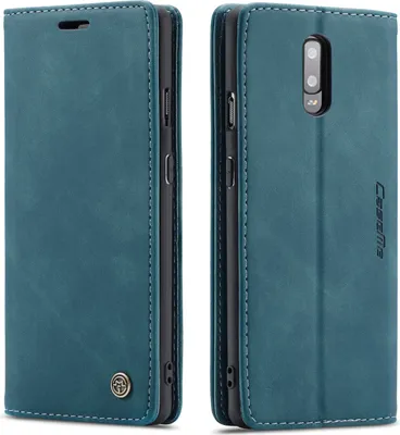 Image de OnePlus 7 Case, RetroPolyuréthaneLeather Case, Card Pockets, Magnetic Closure, Case with Stand Function for OnePlus 7 Blue