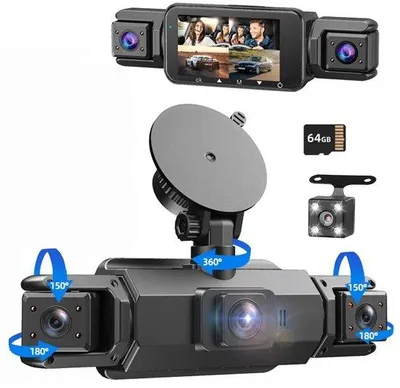 Obrázok produktu pre 4-kanálový diaľkový záznamník do spätného zrkadla, 1080p HD, G-senzor, predná a zadná kamera, Wi-Fi