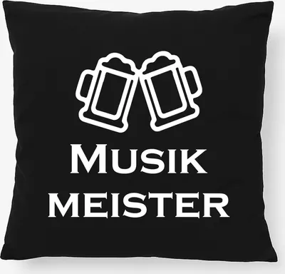 Produktbild von Huuraa Kissen Musikmeister Spielmanszug 40x40cm mit Füllung Black Baumwolle Dekokissen Geschenkidee