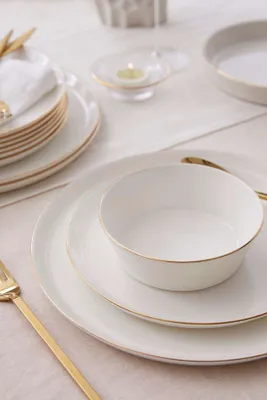Obrázok produktu pre Hermia Concept, BNVFR24Y2A20, jedálenský servis (24 dielov), zlatá farba, 100 % PORCELÁN, 27 x 27 cm