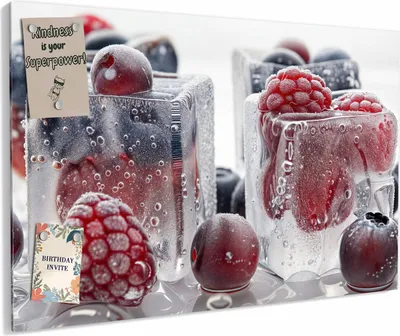 Produktbild von Magnettafel 60x40cm magnetisch & beschreibbar Metall-Board - Gefrorene Beeren