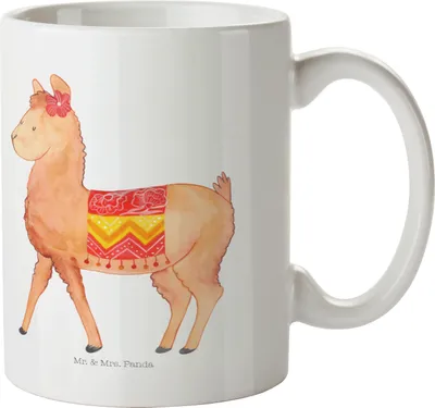 Produktbild von Mr. & Mrs. Panda Tasse Alpaka Stolz - Weiß - Geschenk, Becher, Kaffeebecher, Teetasse, Trinkbecher, Kaffeetasse