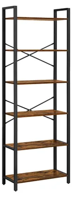 Obrázek produktu pro Knihovna TAYLOR 6 polic 186x66, rustikálně hnědá