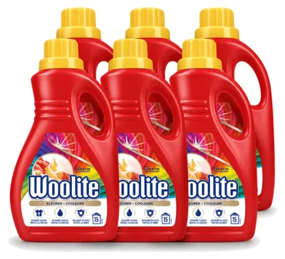 Produktbild von 6 x Woolite Color Flüssigwaschmittel mit Keratin für Buntwäsche 0,9 L - Vorteilspackung - 6 Stücke
