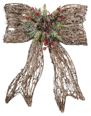 Produktbild von Clayre & Eef Weihnachtsdekoration mit LED-Beleuchtung 41x10x51 cm / 3xAA Braun Rattan