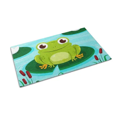 Obrázek produktu pro Rohožka před dveře - Podložka na zachytávání nečistot- Protiskluzová vnitřní venkovní rohožka - 60x40 cm - Roztomilá žába