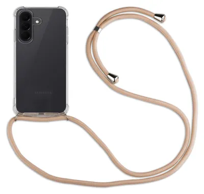 Produktbild von Betterfon Handykette für Samsung Galaxy A37 Hülle mit Kordel zum Umhängen Beige / Braun