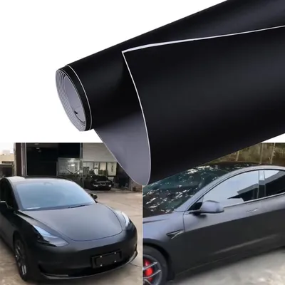 Produktbild von Autofolie Matt Schwarz Selbstklebend mit Luftkanälen 50 x 152 cm