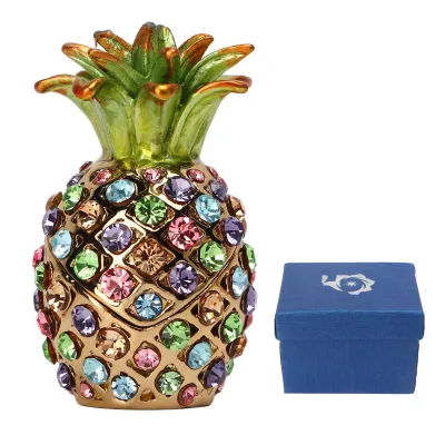 Produktbild von Ananas Schmuckkästchen, Mini-Größe, Strasslegierung, leuchtende Farben, vielseitig einsetzbar, Schmuckkästchen für den Schminktisch