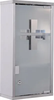 Produktbild von Medizinschrank Medikamentenschrank Arzneischrank 3 Fächer Hausaoptheke Edelstahl 25 X 12 X 48Cm