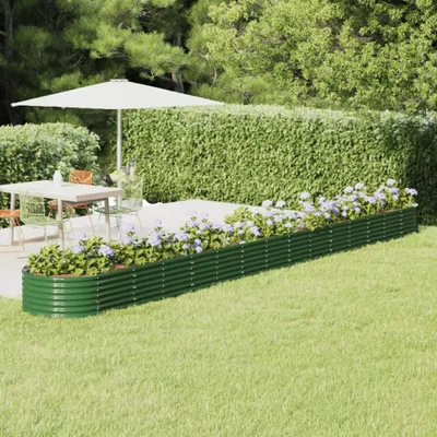 Zdjęcie produktu dla vidaXL Podwyższone łóżko Stal malowana proszkowo 620x80x36 cm Zielony
