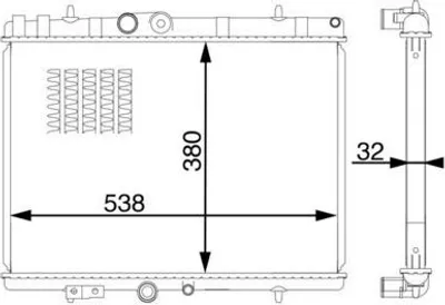 Produktbild von MAHLE CR 1600 000S Kühler Wasserkühler Motorkühler für CITROËN BERLINGO (B9) passend für PEUGEOT 308 SW I (4E, 4H) 307 CC (3B)