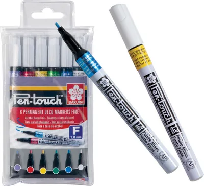 Image de SAKURA Marqueur permanent Pen-Touch fin étui de 6 pièces