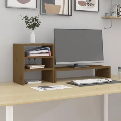 Imagen del producto de Soporte para monitor de madera de pino, 81 x 20 x 30 cm