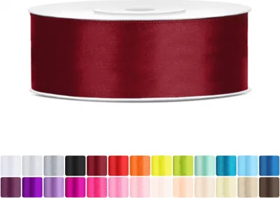 Produktbild von Satinband 25mm Bordeaux - 25 Meter Rolle Geschenk- & Schleifenband