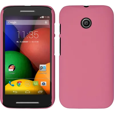Produktbild von PhoneNatic Case kompatibel mit Motorola Moto E - Hülle rosa gummiert Hard-case + 2 Schutzfolien