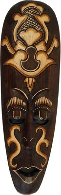 Produktbild von Maske BOGUS aus Holz, Größe 50 cm, Holz-Maske aus Bali, Wandmaske