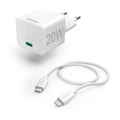 Produktbild von Schnellladegerät mit Ladekabel Lightning, Mini-Ladegerät, PD, 20 W, 1 m, WS (00201620)