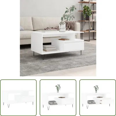 Produktbild von The Living Store Couchtisch Weiß 90x49x45 cm Holzwerkstoff