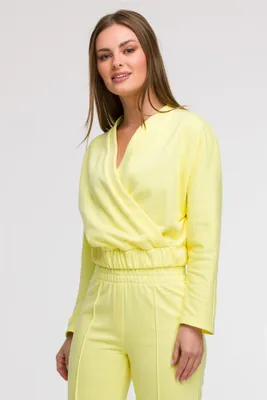 Zdjęcie produktu dla BeWear Damska bluza z kapturem bez zapięcia Setu B292 lemon M