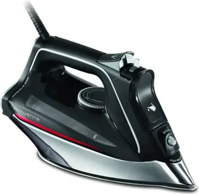 Produktbild von Rowenta DW8210, Trocken- & Dampfbügeleisen, Mikrodampf 400 HD Laser-Grundplatte, 2 m, 200 g/min, Schwarz, Rot, 50 g/min