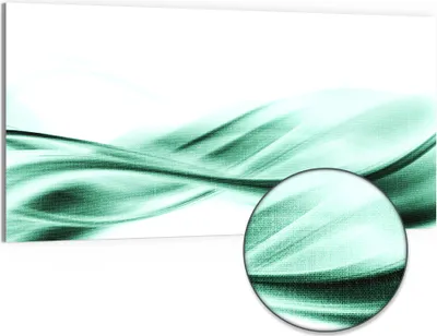 Produktbild von DEQORI Hybrid Leinwand Bild 100x50 cm 'Fließende Frische' Wandbild Glas flach modern