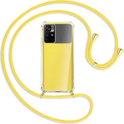 Produktbild von Handykette Backcover-Schutzhülle mit Band (Metall goldfarben) für Xiaomi Redmi Note 11 - gelb