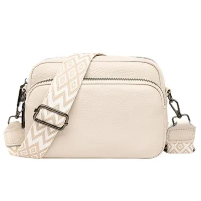 Image de ASKSA Femme Portable Sac à bandoulière en cuir véritable Sac à bandoulière pour téléphone portable pour femme, Sac à bandoulière pour femme Petit sac moderne,Beige