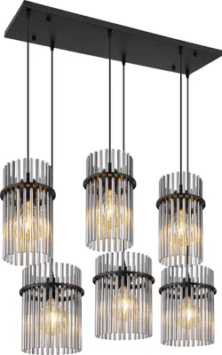Produktbild von Globo Lighting Hängeleuchte Metall schwarz matt, 6x E27