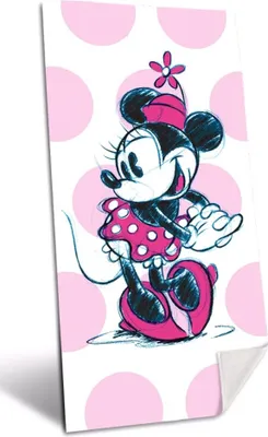 Produktbild von Minnie Maus Handtuch Strandtuch Kinder Badetuch XXL Baumwolle Disney 70 x 140 cm