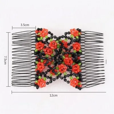 Produktbild von Magische Haarklammern mit doppelt dehnbaren Kämmen für dickes und dünnes Haar, DIY, Damen und Mädchen, 5er-Pack