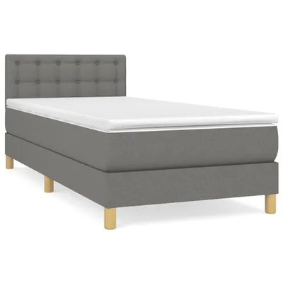 Produktbild von vidaXL Boxspringbett mit Matratze Dunkelgrau 100x200 cm Stoff