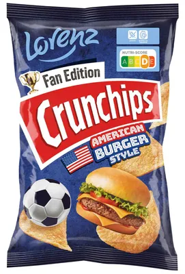 Zdjęcie produktu dla Lorenz Crunchips Fan Edition American Burger Style, opakowanie 130 g