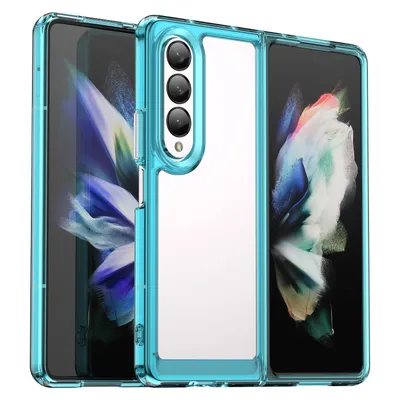 Immagine prodotto di Custodia protettiva per Samsung Galaxy Z Fold4 5G: cover, custodia, etui, bumper; Colore: blu trasparente