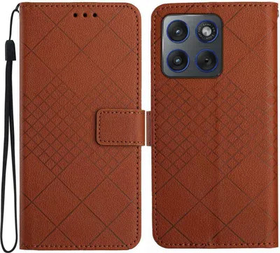 Produktbild von Motorola Edge 70 Hülle - Coverup Rhombus Klapphülle - Braun