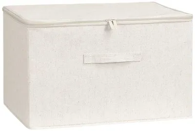 Produktbild von Einzelstück, Kleiderschrankbox Mit Reißverschluss Und Schließer, Kleidungskiste, Geeignet Für Jeans Und Kleidung, Weiss, 45*35*26cm