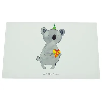 Produktbild von Mr. & Mrs. Panda Küchenbrett Koala Geschenk - Weiß - Geburtstag, Schneidebrett Aus Glas, Glasbrett, Party, schneidbrett, Schneideplatte, Hackbrett