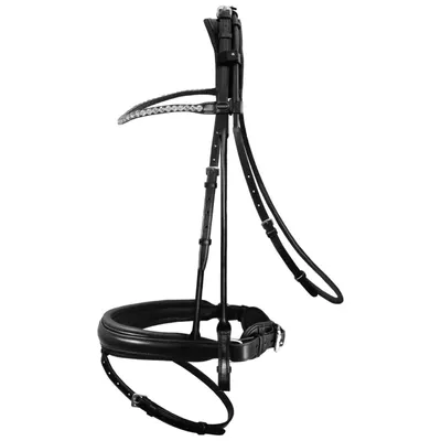 Image de Bridon Passier Harmony, bride-bridon, noir/acier inoxydable, pur-sang