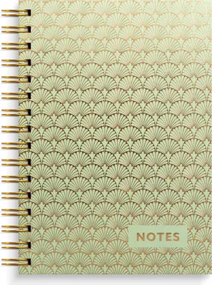Produktbild von Burde ArtDeco Notizbuch A5, 300 Seiten, liniert, spiralgebunden, Kartoneinband