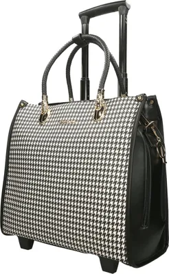Produktbild von Damen Laptop Aktentrolley Tasche Groß Schwarz-Weiß Bowatex