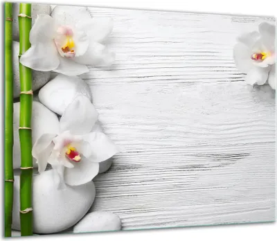 Obrázek produktu pro Kryt varné desky Skleněný kryt varné desky Splashback 60x52cm Květiny