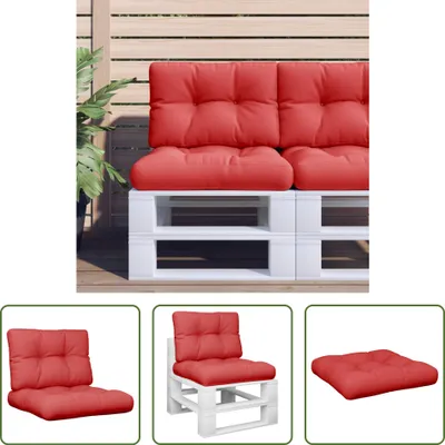 Imagen del producto de Cojines para palets, set de 2 unidades, color rojo, tela