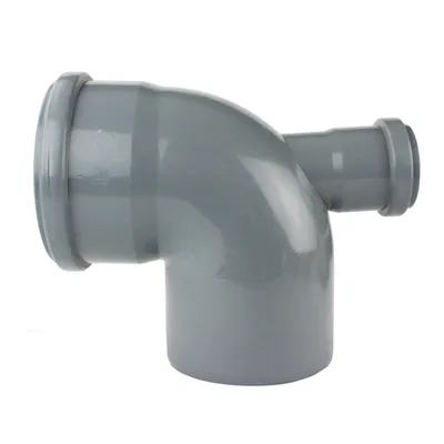 Produktbild von HT 90° Bogen DN 110 Einfach Doppel Abzweig DN 50 Abflussrohr Kanalrohr grau 180°