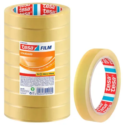Produktbild von TESA Standard, 66 m, Transparent, Polypropylen (PP), Karton, Papier, 19 mm, 8 Stück(e)